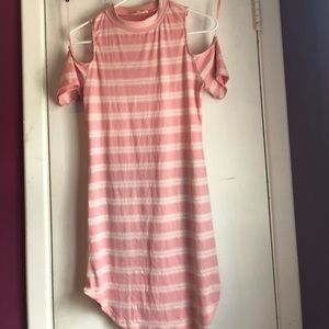 Pink and white dress